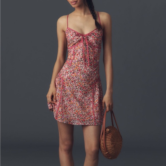 BY ANTHROPOLOGIE PANELED MINI SLIP DRESS - Picture 3 of 4